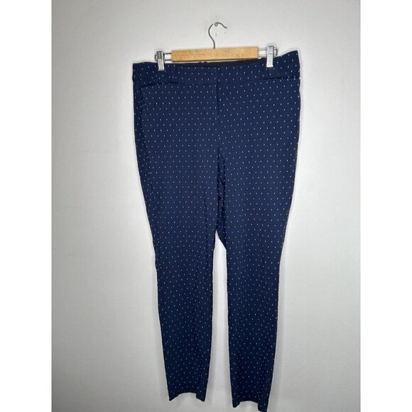 Lane Bryant Womens Blue White Polka Dots Dress Pants Size 14 - Picture 2 of 14